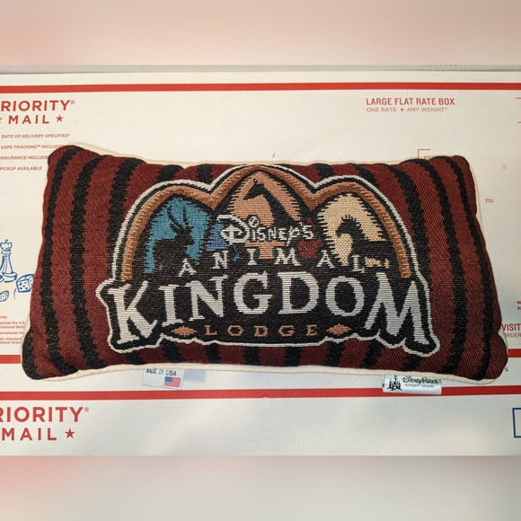 Animal Kingdom Lodge Decorative Pillow Made in USA Disney World VINTAGE
